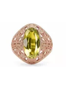 Vintage Jewlery Ring Yellow Peridot Original Vintage 14K Rose Gold vrc074r